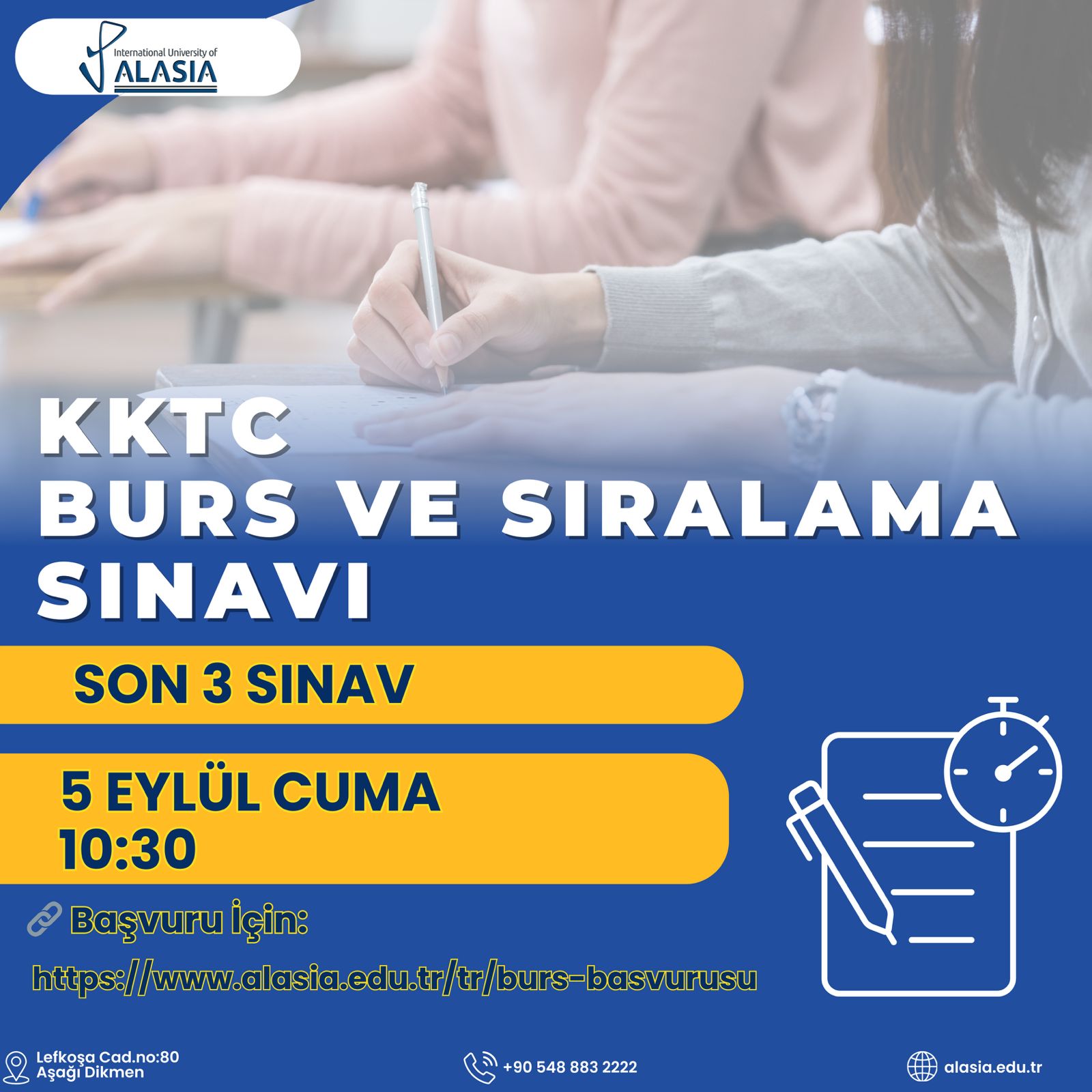 Uluslararası Alasia Üniversitesi’nden Ek Burs ve Sıralama Sınavı Tarihleri Uluslararası Alasia Üniversitesi’nden Ek Burs ve Sıralama Sınavı Tarihleri